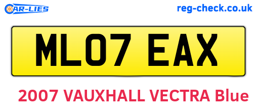 ML07EAX are the vehicle registration plates.