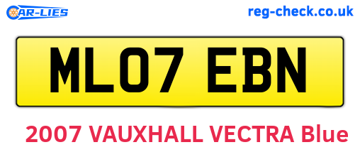 ML07EBN are the vehicle registration plates.
