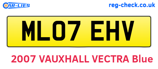 ML07EHV are the vehicle registration plates.