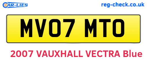 MV07MTO are the vehicle registration plates.