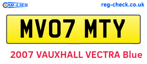 MV07MTY are the vehicle registration plates.