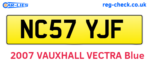 NC57YJF are the vehicle registration plates.