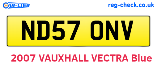 ND57ONV are the vehicle registration plates.