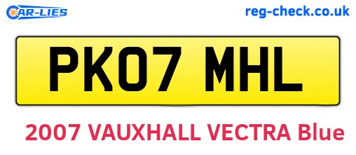 PK07MHL are the vehicle registration plates.