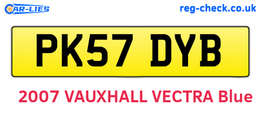 PK57DYB are the vehicle registration plates.