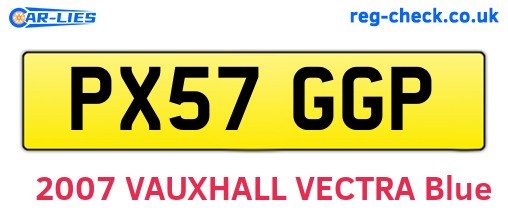 PX57GGP are the vehicle registration plates.