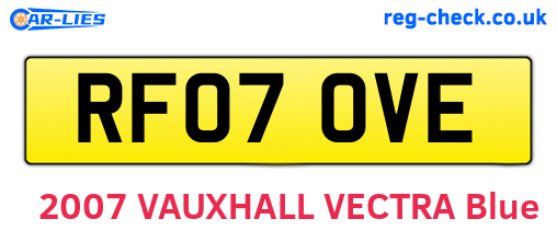 RF07OVE are the vehicle registration plates.