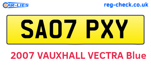 SA07PXY are the vehicle registration plates.
