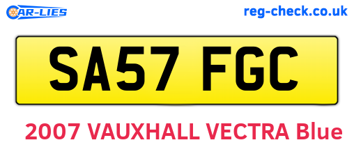 SA57FGC are the vehicle registration plates.