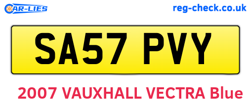 SA57PVY are the vehicle registration plates.