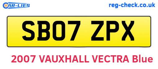 SB07ZPX are the vehicle registration plates.