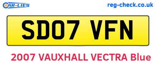 SD07VFN are the vehicle registration plates.