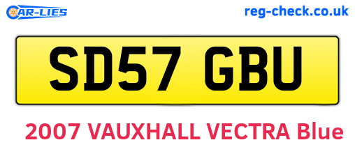 SD57GBU are the vehicle registration plates.