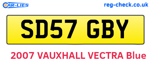 SD57GBY are the vehicle registration plates.