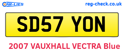 SD57YON are the vehicle registration plates.