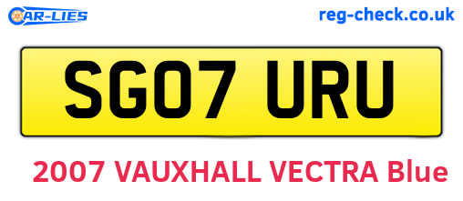 SG07URU are the vehicle registration plates.
