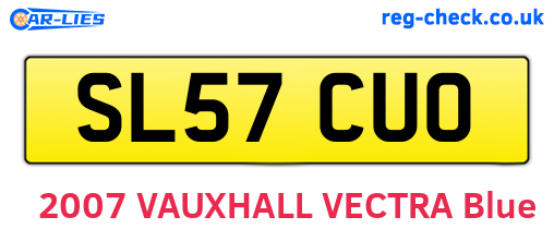 SL57CUO are the vehicle registration plates.
