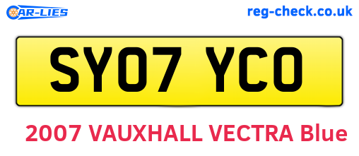 SY07YCO are the vehicle registration plates.