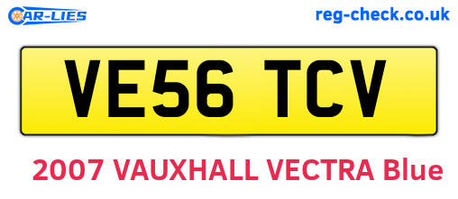 VE56TCV are the vehicle registration plates.