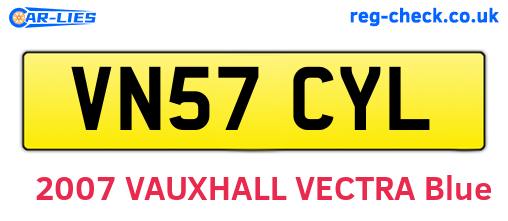 VN57CYL are the vehicle registration plates.