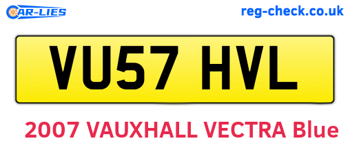 VU57HVL are the vehicle registration plates.