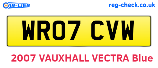 WR07CVW are the vehicle registration plates.
