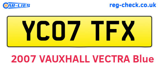 YC07TFX are the vehicle registration plates.