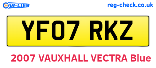 YF07RKZ are the vehicle registration plates.