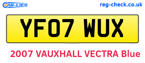 YF07WUX are the vehicle registration plates.