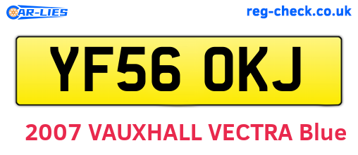 YF56OKJ are the vehicle registration plates.