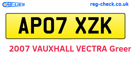 AP07XZK are the vehicle registration plates.