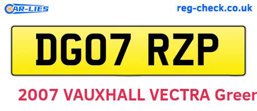 DG07RZP are the vehicle registration plates.