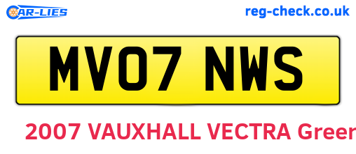 MV07NWS are the vehicle registration plates.