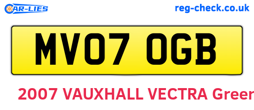 MV07OGB are the vehicle registration plates.