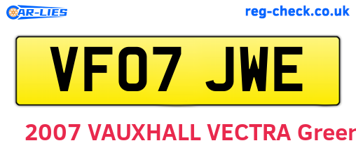 VF07JWE are the vehicle registration plates.