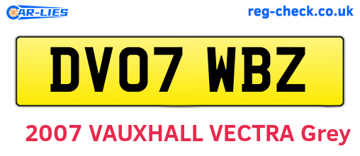DV07WBZ are the vehicle registration plates.