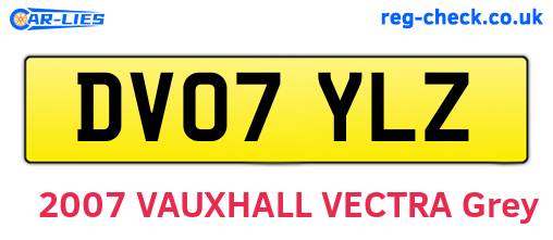 DV07YLZ are the vehicle registration plates.