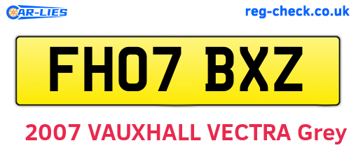 FH07BXZ are the vehicle registration plates.