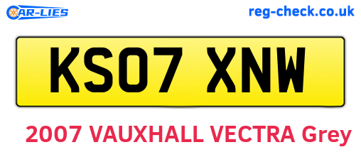 KS07XNW are the vehicle registration plates.
