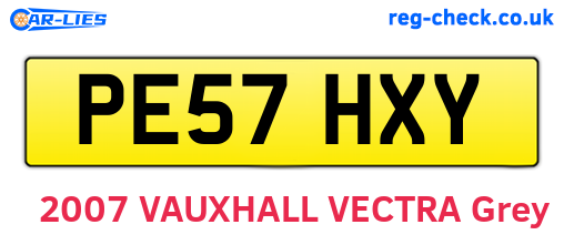 PE57HXY are the vehicle registration plates.