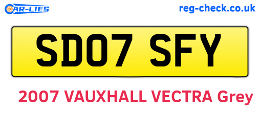 SD07SFY are the vehicle registration plates.