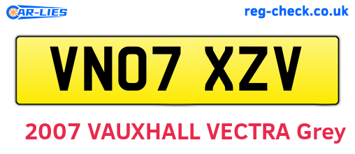 VN07XZV are the vehicle registration plates.