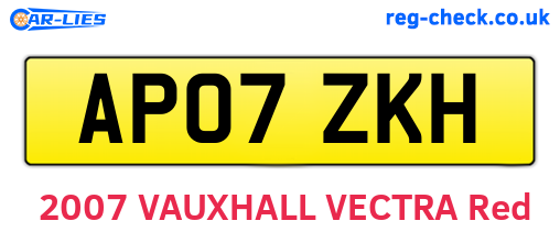 AP07ZKH are the vehicle registration plates.