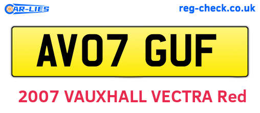 AV07GUF are the vehicle registration plates.