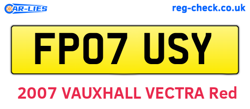 FP07USY are the vehicle registration plates.