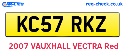 KC57RKZ are the vehicle registration plates.