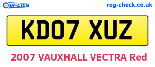 KD07XUZ are the vehicle registration plates.