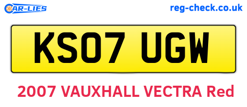 KS07UGW are the vehicle registration plates.