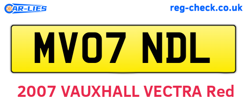 MV07NDL are the vehicle registration plates.