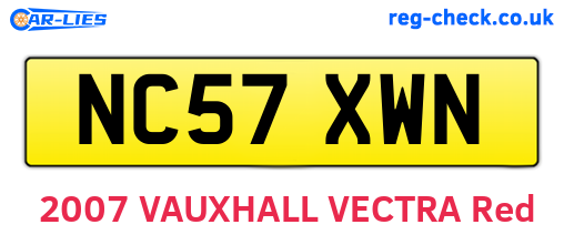 NC57XWN are the vehicle registration plates.